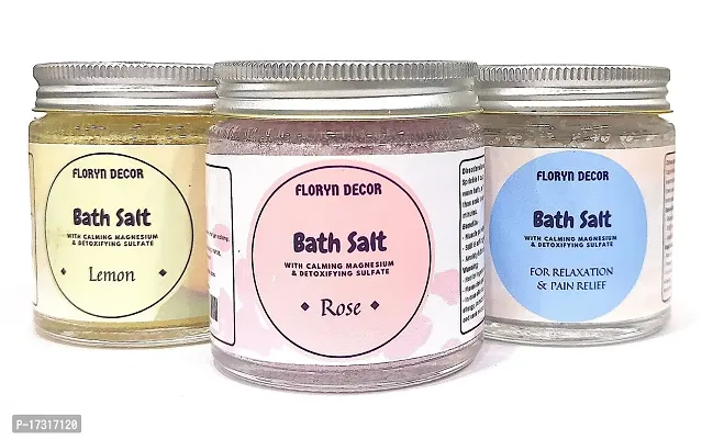 Floryn Decor? Bath Salt for Body  Foot Spa, Calming, Relaxing, Muscle Pain Relief, Aromatherapy with 100% Pure  Natural Sea Salt | Epsom salt for bath | Scent- Rose,100gm