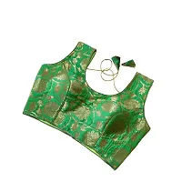 KANBAI FASHION Women's Readymade Jaquard with |Embroidered Work Stiched Blouse.(Green) Size :- 38-thumb1