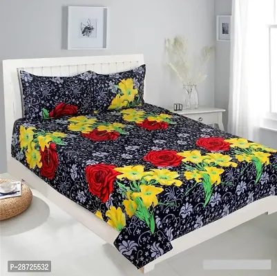 Classic Polycotton Printed Bedsheet with Pillow Covers-thumb0