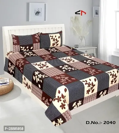 Classic Polycotton Printed Bedsheet with Pillow Covers-thumb0