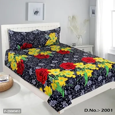 Classic Polycotton Printed Bedsheet with Pillow Covers-thumb0