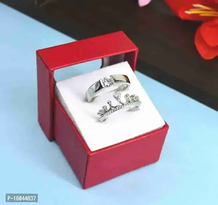 KJ Verma Silver Adjustable Couple Ring For Girls  Boys_1.-thumb0