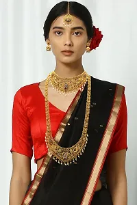 Nagneshi Art Gold Plated Matte Finish Necklace, Kamarband, Jhumki Earring and Maang tikka set for Women-thumb3