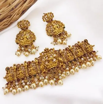 Gold Plated Alloy Temple Jewellery Sets