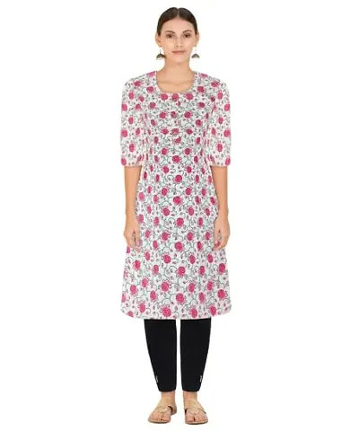 Stylish Cotton A-Line Printed Kurta