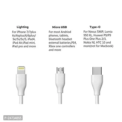 ShopMagics 3-in-1 Cable for iVooMi iPro Plus USB Cable | High Speed Rapid Fast Turbo Android  Tablets Car Mobile Cable With Micro/Type-C/iPh USB Multi Charging Cable (3 Amp, WM3)-thumb2