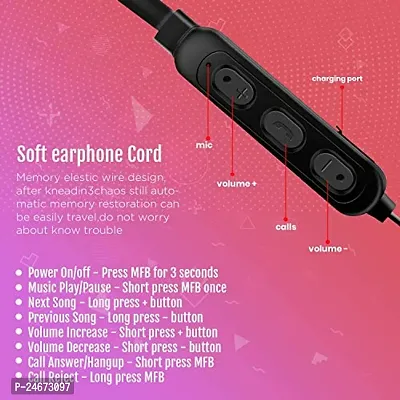 Bluetooth Earphones for Micromax Canvas Selfie 4 Earphones Original Like Wireless Bluetooth Neckband in-Ear Headphones Headset with Mic, Deep Bass, Sports Earbuds (15 Hours, JO21)-thumb5