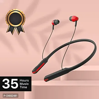 Bluetooth Earphones for Infinix Smart 6 HD Earphones Original Like Wireless Bluetooth Neckband in-Ear Headphones Headset with Mic, Deep Bass, Sports Earbuds (35 Hours, HORI6)-thumb2