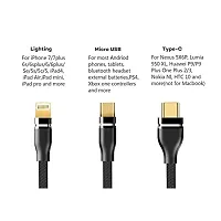 3-in-1 Cable for Vivo V23 / V 23 USB Cable | High Speed Rapid Fast Turbo Android  Tablets Car Mobile Cable With Micro/Type-C/iPh USB Multi Charging Cable (3 Amp, GM3)-thumb1