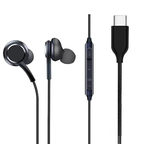 ShopMagics Type-C Earphones for iQOO 9 Pro Earphones Original Like Wired in-Ear Headphones Stereo Deep Bass Headset Earbud with Type-C Audio Jack, Mic (CAK1, Black)