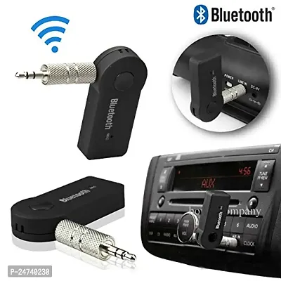 Car Bluetooth for Maruti Dzire VXI CNG Car Bluetooth Music Receiver Adapter with Built-in Mic and 3.5mm AUX Audio Stereo Wireless HiFi Dongle Transmitter Mp3 Speaker Car Kit (ACB6, Black)-thumb3