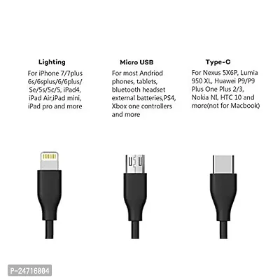 3-in-1 Cable for Huawei Enjoy 10 Plus, Huawei Mate 10 Lite, Huawei Mate 10 Pro, Huawei Mate 20, Huawei Mate 20 Lite, Huawei Mate 20 Pro Charging Cable (3 Amp, BM3)-thumb2