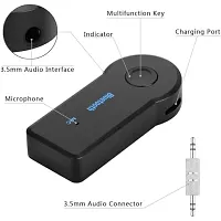 Car Bluetooth for Coolpad Cool S Car Bluetooth Music Receiver Adapter with Built-in Mic and 3.5mm AUX Audio Stereo Wireless HiFi Dongle Transmitter Mp3 Speaker Car Kit (ACB6, Black)-thumb1