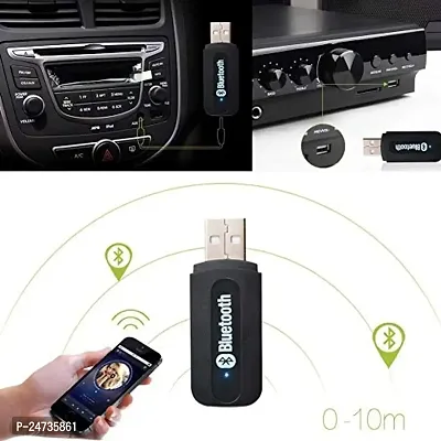 Car Bluetooth for Maruti Suzuki Ertiga VXI Car Bluetooth Music Receiver Adapter with Built-in Mic and 3.5mm AUX Audio Stereo Wireless HiFi Dongle Transmitter Mp3 Speaker Car Kit (UCB6, Black)-thumb2