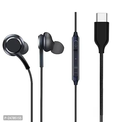 Type-C Earphones for Huawei P20 Pro/P 20 Pro, P30 Pro/P 30 Pro, P40 / P 40, P40 Pro/P 40 Pro, P40 Pro Plus, P50 Pocket, P50 Pro, P50E Earphones Headphones (CAK1, Black)-thumb0