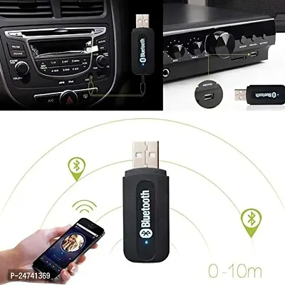 Car Bluetooth for Lenovo Yoga Tab 3 10 WiFi Car Bluetooth Music Receiver Adapter with Built-in Mic and 3.5mm AUX Audio Stereo Wireless HiFi Dongle Transmitter Mp3 Speaker Car Kit (UCB6, Black)-thumb2