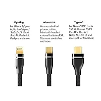 3-in-1 Cable for OPP-O A76 / A 76 USB Cable | High Speed Rapid Fast Turbo Android  Tablets Car Mobile Cable with Micro/Type-C/iPh USB Multi Charging Cable (3 Amp, GM3)-thumb1