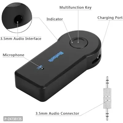 Car Bluetooth for Maruti Suzuki Ertiga VXI at Car Bluetooth Music Receiver Adapter with Built-in Mic and 3.5mm AUX Audio Stereo Wireless HiFi Dongle Transmitter Mp3 Speaker Car Kit (ACB6, Black)-thumb2