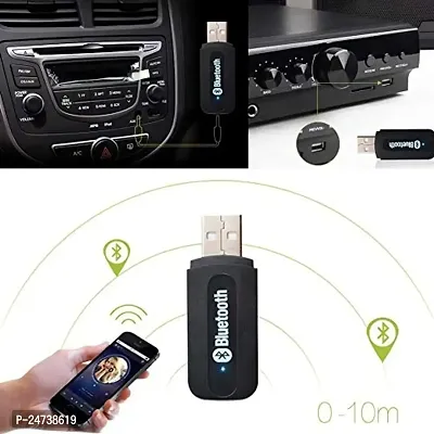 Car Bluetooth for vivo T2x / T 2 x Car Bluetooth Music Receiver Adapter with Built-in Mic and 3.5mm AUX Audio Stereo Wireless HiFi Dongle Transmitter Mp3 Speaker Car Kit (UCB6, Black)-thumb2