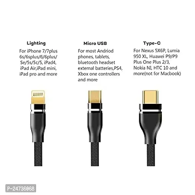 ShopMagics 3-in-1 Cable for Gionee Elife E3, GPad G5, GPad G3, Elife E7 Mini, CTRL V5 Charging Cable (3 Amp, GM3)-thumb2