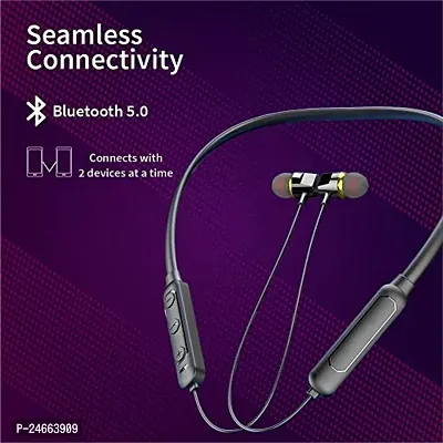 Bluetooth Earphones for Sam-Sung Galaxy A12 Exynos 850 Earphones Original Like Wireless Bluetooth Neckband in-Ear Headphones Headset with Mic, Deep Bass, Sports Earbuds (15 Hours, GLF2)-thumb4