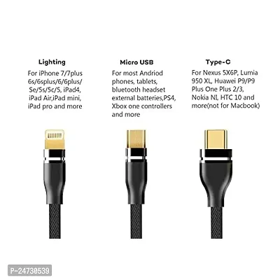 3-in-1 Cable for Vivo Pad 2, Pad Air, S17, S17 Pro, S17e, S17t, T2 Pro, V25 5G, V27, V27 Pro, V29 Lite, V29e, X Flip, X Fold 2 Charging Cable (3 Amp, GM3)-thumb2