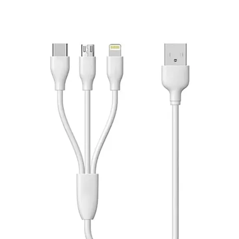 3-in-1 Cable for OPP-O A76 / A 76 USB Cable | High Speed Rapid Fast Turbo Android & Tablets Car Mobile Cable with Micro/Type-C/iPh USB Multi Charging Cable (3 Amp, P1)