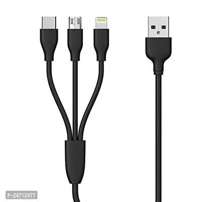 ShopMagics 3-in-1 Cable for Realme Narzo 10A / 10 A USB Cable | High Speed Rapid Fast Turbo Android  Tablets Car Mobile Cable With Micro/Type-C/iPh USB Multi Charging Cable (3 Amp, BM3)