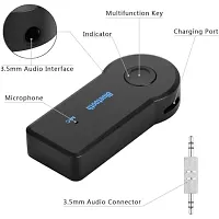 Car Bluetooth for Maruti Suzuki Dzire VXI AGS Car Bluetooth Music Receiver Adapter with Built-in Mic and 3.5mm AUX Audio Stereo Wireless HiFi Dongle Transmitter Mp3 Speaker Car Kit (ACB6, Black)-thumb1