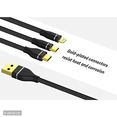 3-in-1 Cable for Vivo Y81i USB Cable | High Speed Rapid Fast Turbo Android  Tablets Car Mobile Cable With Micro/Type-C/iPh USB Multi Charging Cable (3 Amp, GM3)-thumb4