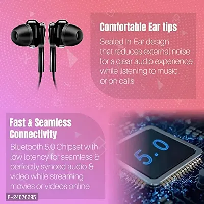 Bluetooth Earphones for vivo Y27 5G / Y 27 Earphones Original Like Wireless Bluetooth Neckband in-Ear Headphones Headset with Mic, Deep Bass, Sports Earbuds (15 Hours, JO21)-thumb3