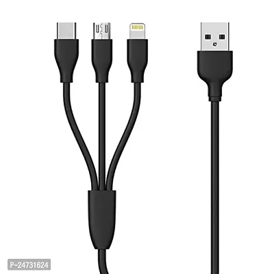 ShopMagics 3-in-1 Cable for InFocus F125 USB Cable | High Speed Rapid Fast Turbo Android  Tablets Car Mobile Cable With Micro/Type-C/iPh USB Multi Charging Cable (3 Amp, BM3)-thumb0