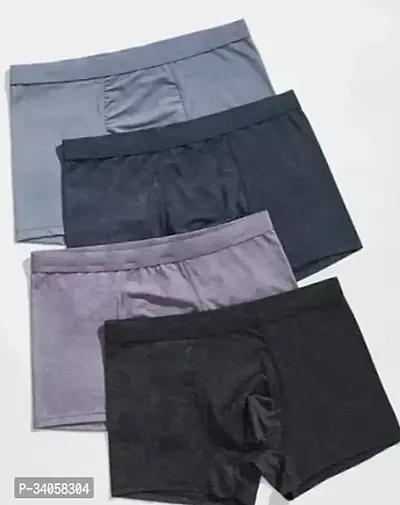 Stylish Nylon Solid Trunks For Men Pack Of 4