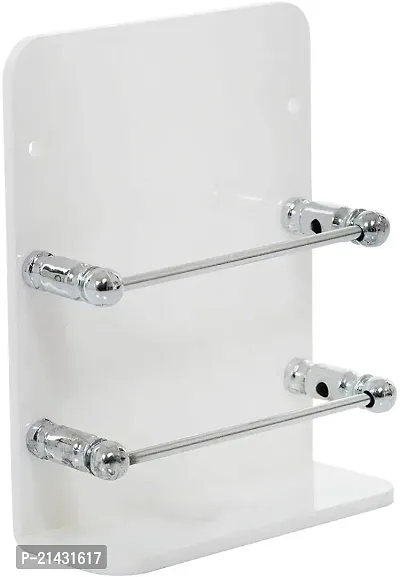 COREY Acrylic Mobile Charging Wall Stand Mobile Holder, Tv, Ac Remote Stand, Mobile Holder (Number of Shelves - 1, White)-thumb0