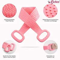 COREY Silicone Body Back Scrubber Double Side Bathing Brush for Skin Deep Cleaning Massage, Dead Skin Removal Exfoliating Belt for Shower, Easy to Clean, Lathers Well for Men  Women-thumb3