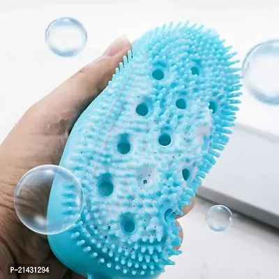 COREY Silicone Bath Body Brush Exfoliating Massage Silicone Loofah Body Scrubber, Silicone Shower Sponge, Double Sided Rubber Scrub Body Brush (Multicolor)