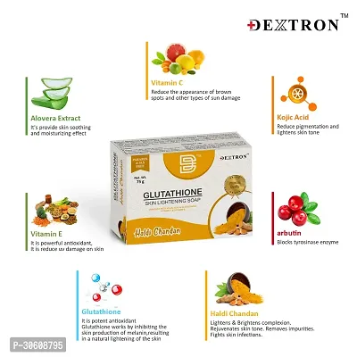 Dextron Haldi Chandan Skin Lightening Soap With Glutathione, Kojic Acid, Vitamin C  E, For All Skin Types (Pack Of 3)-thumb3