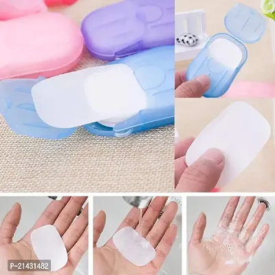 Castle Kart 10 Packet 20 pc Each Packet Soap Paper Washing Hand Bath Clean Scented Slice Outdoor Travel Sheets Disposable Box Soap Portable Mini Paper Soap-thumb5