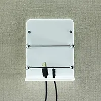 COREY Acrylic Mobile Charging Wall Stand Mobile Holder, Tv, Ac Remote Stand, Mobile Holder (Number of Shelves - 1, White)-thumb4