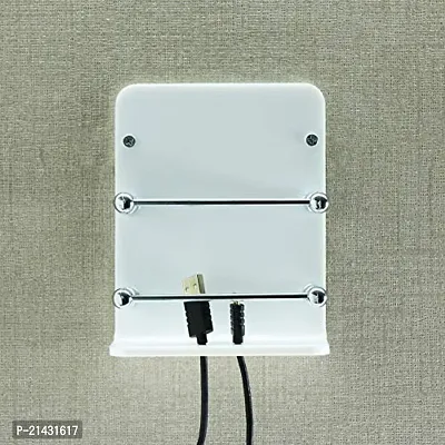 COREY Acrylic Mobile Charging Wall Stand Mobile Holder, Tv, Ac Remote Stand, Mobile Holder (Number of Shelves - 1, White)-thumb5