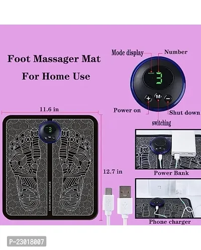 Castle Kart Electric Foot Massager,EMS Massage Pad,Pain Relief Rechargeable Portable Muscle Stimulator Therapy Mat Relax Feet for Home and Office Use for Men and Women (Foot Massager)-thumb4