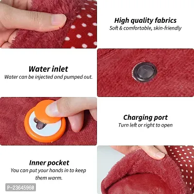 Castle Kart Elegant Designed Velvet Electric Heating bag, hot water bags, Heating Gel Pad-Heat Pouch Hot Water Bottle Bag, Electric Heating Water Pad For Pain Relief (1 Ltr Water Capicity)-thumb4