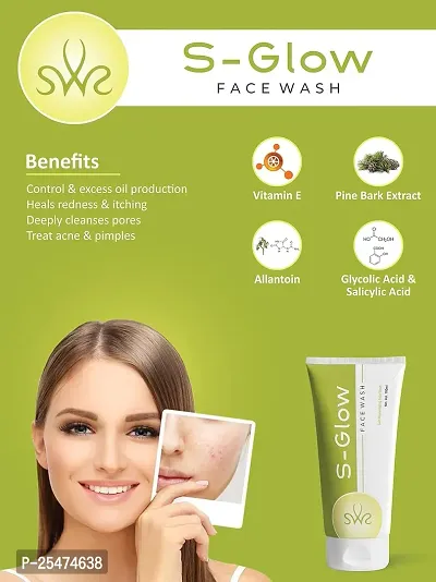 Glow Face Wash For Acne, Blackheads  Whiteheads 3 in 1 Care Face Wash For All Skin Types(100ml)-thumb4