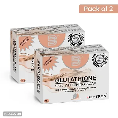 DEXTRON Glutathione Skin Lightening Soap Vitamin C  E Soap For Women  Men Skin Whitening Soap For All Skin Types, 75 g each(Pack of 2)