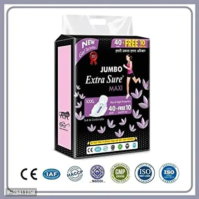 C_K JUMBO EXTRA SURE SOFT COTTON XXXL SANITARY PAD FOR WOMEN AND GIRLS - PACK OF 40 PADS +10 PANTYLINER-thumb2