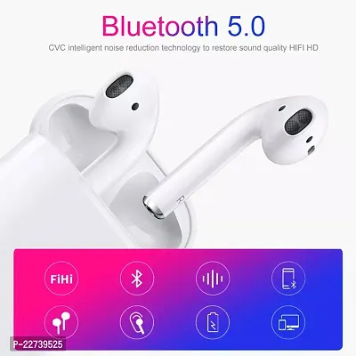 Stylish White In-ear Bluetooth Wireless Headsets With Microphone-thumb0