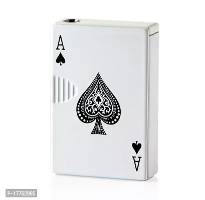 White Ekka Cards Printed Refillable Gas/Cigarette Lighter