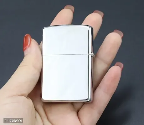 Earth Refillable Silver Small Pocket Cigarette Lighter-thumb0