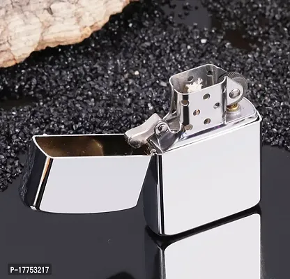 Earth Refillable Silver Small Pocket Cigarette Lighter