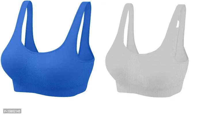 Pack Of 2 Women Air Cotton Non Padded Non-Wired Seamless Bra (Multicolor)-thumb0